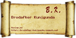 Brodafker Kunigunda névjegykártya